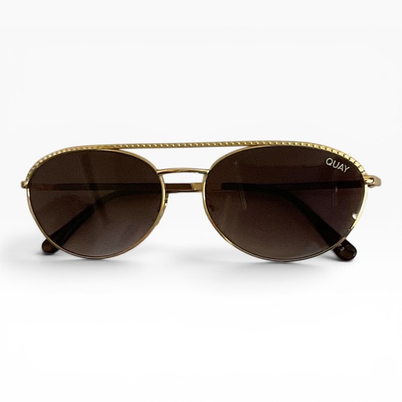 Quay Aviator Sunglasses Women Gold Brown main image 6